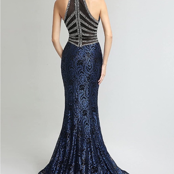 Women's V Neck Long Formal Evening Dress Size-2 - Picture 2 of 14